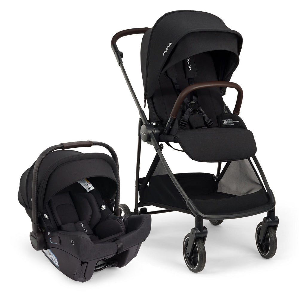 Nuna Flex Stroller + PIPA urbn Baseless Infant Car Seat Travel System Bundle - Caviar