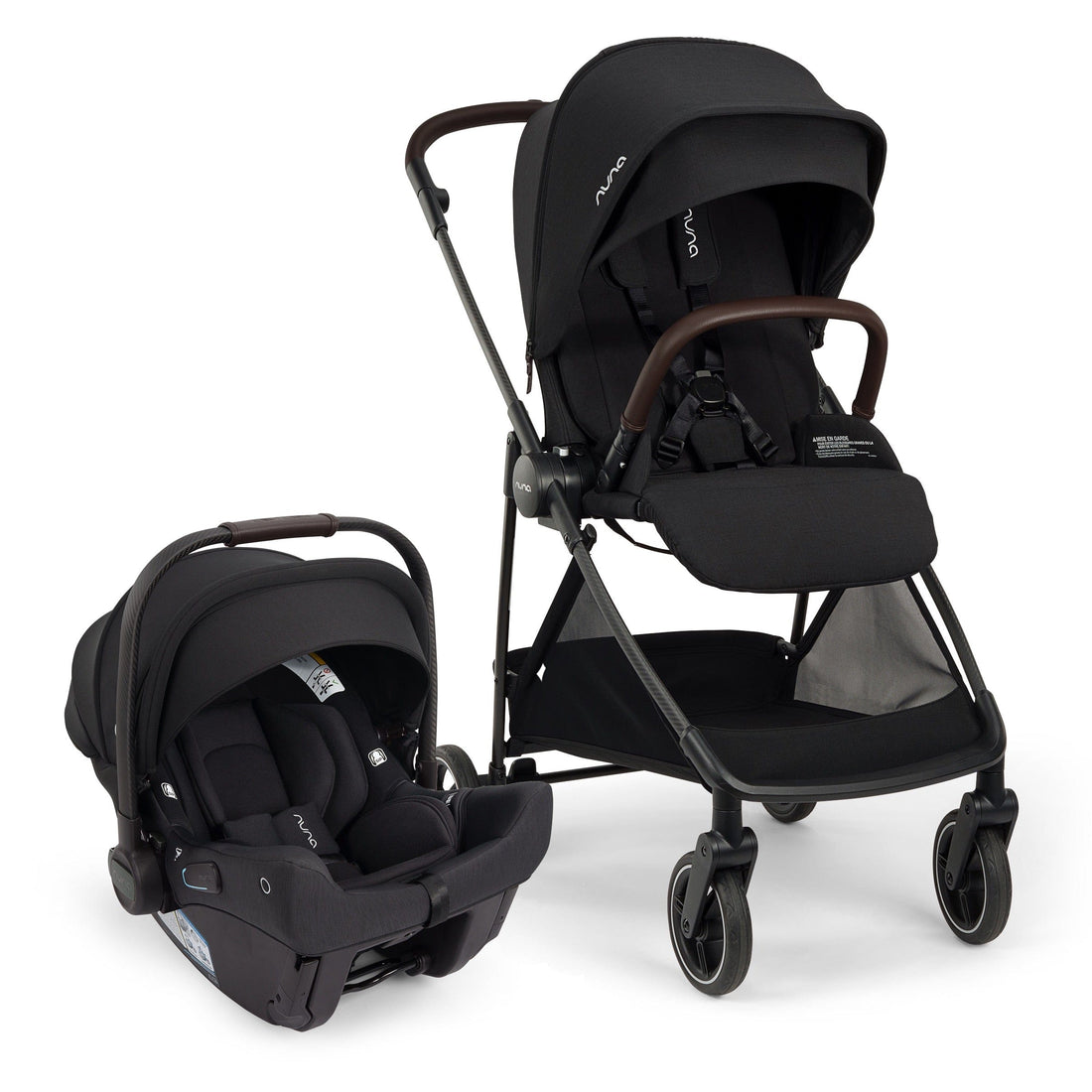 Nuna Flex Stroller + PIPA urbn Baseless Infant Car Seat Travel System Bundle - Caviar