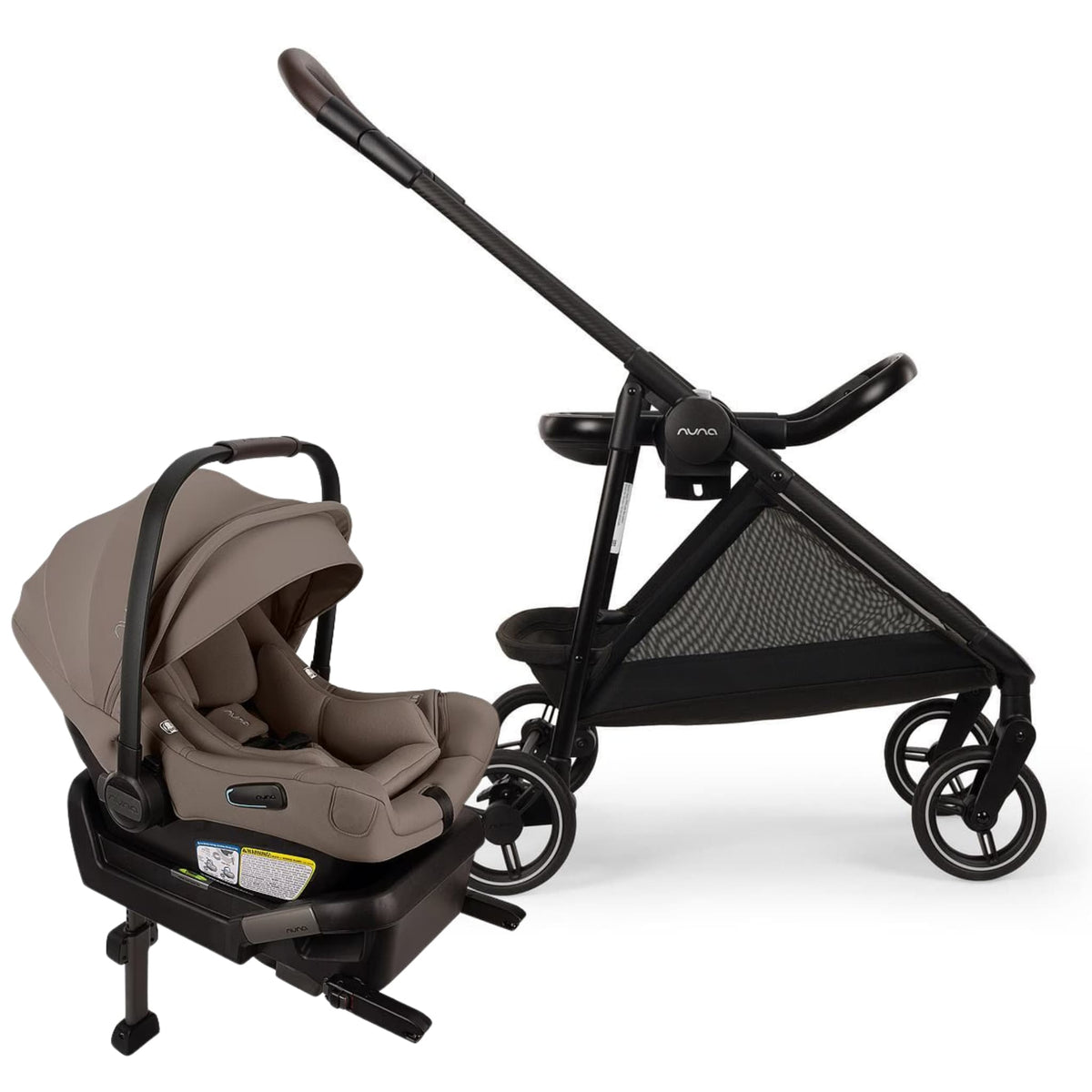 Nuna Flex System Frame + PIPA aire Stroller & Car Seat Travel System Bundle - Cedar