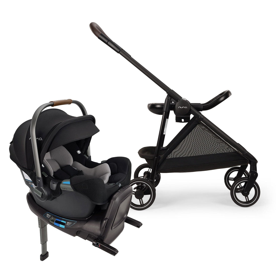 Nuna Flex System Frame + PIPA RX Stroller & Car Seat Travel System Bundle - Caviar