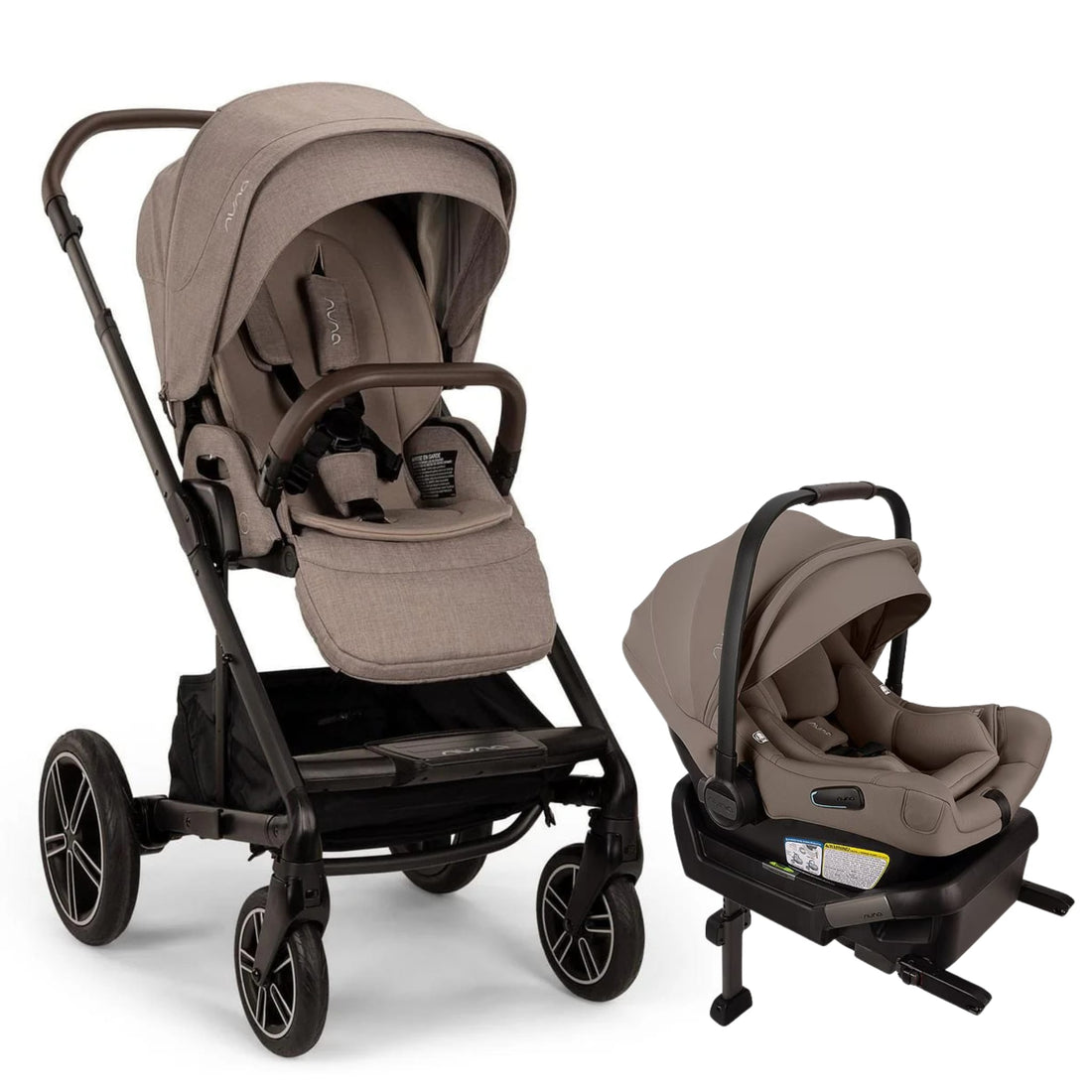 Nuna MIXX next with Magnetic Buckle + PIPA aire Stroller & Car Seat Travel System - Cedar