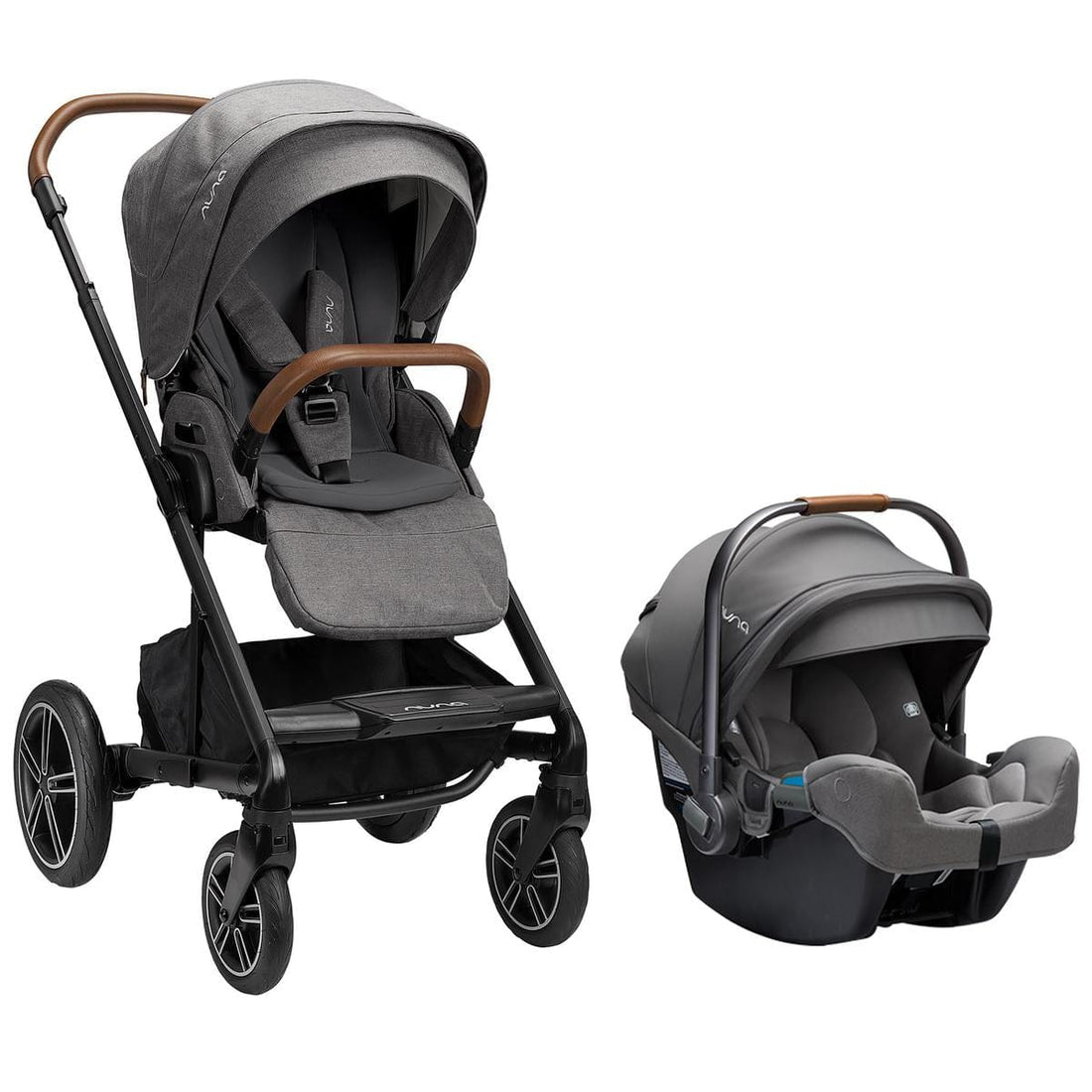 Nuna MIXX next with Magnetic Buckle + PIPA RX Stroller & Car Seat Travel System - Granite