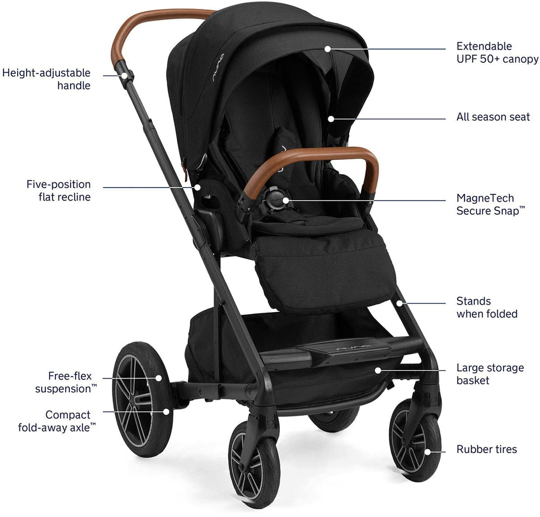 Nuna MIXX next with Magnetic Buckle + PIPA aire RX Stroller & Car Seat Travel System Bundle - Biscotti / Biscotti