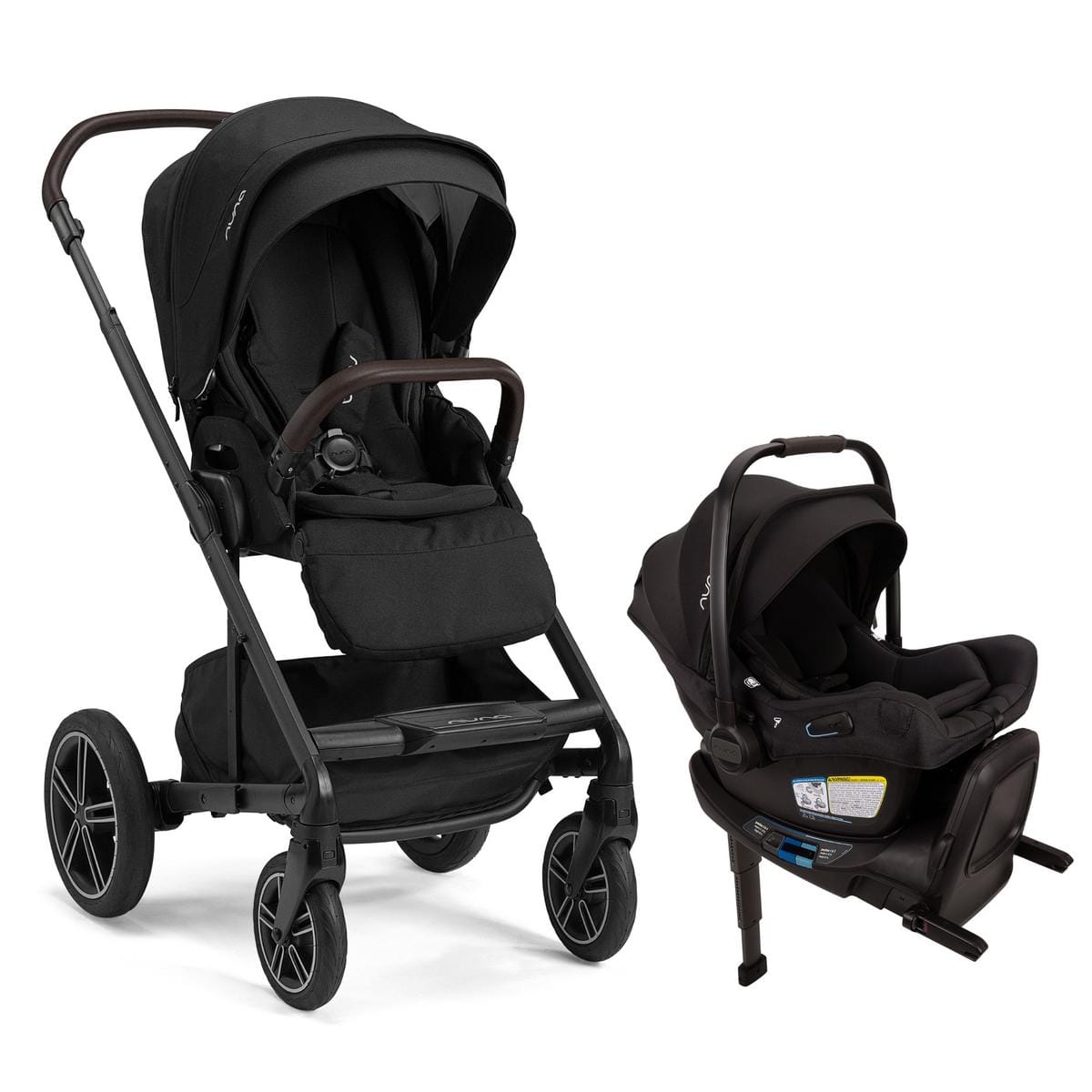 Nuna MIXX next with Magnetic Buckle + PIPA aire RX Stroller & Car Seat Travel System - Caviar / Chocolate