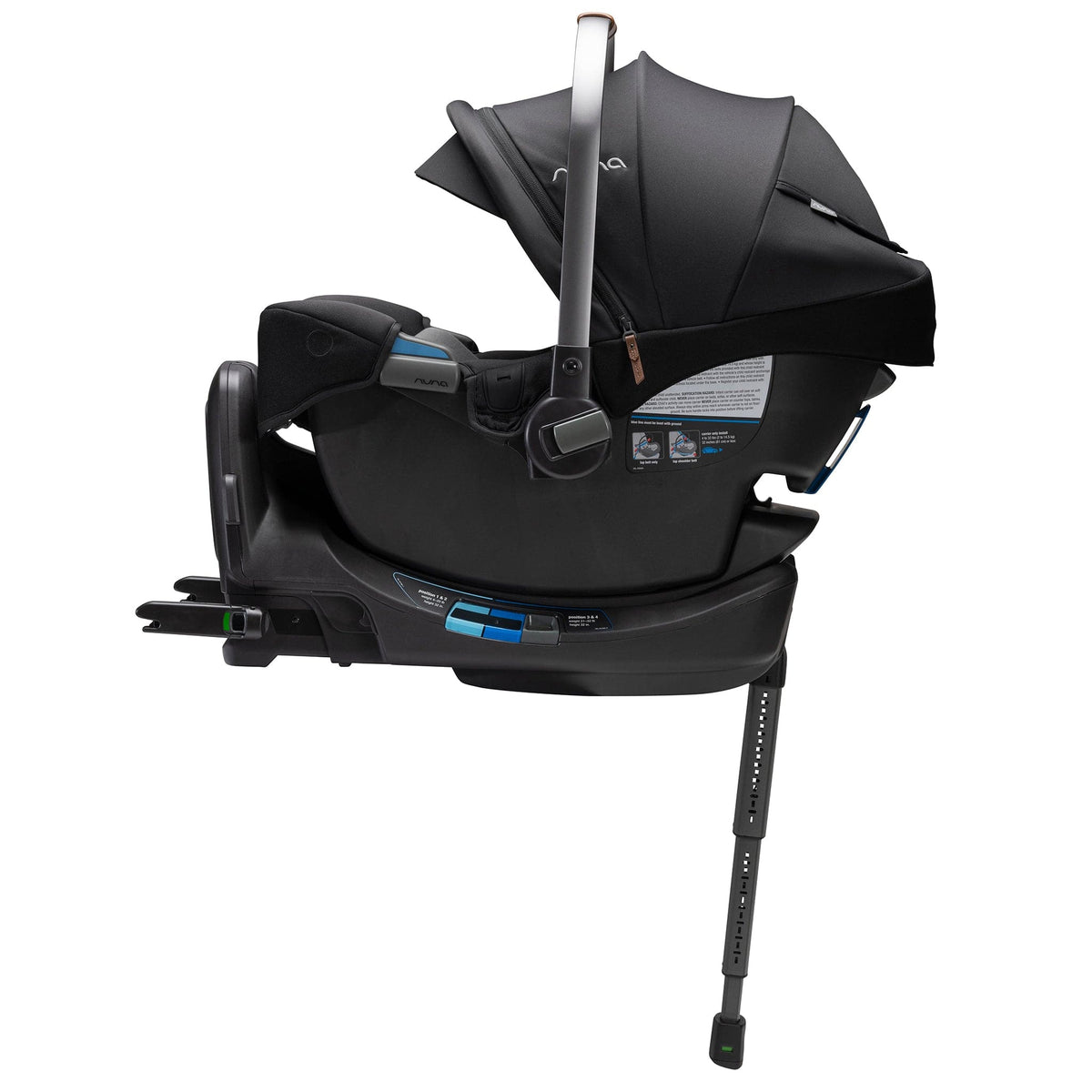 Nuna PIPA RX Infant Car Seat + RELX Base with Load Leg - Caviar / Cognac