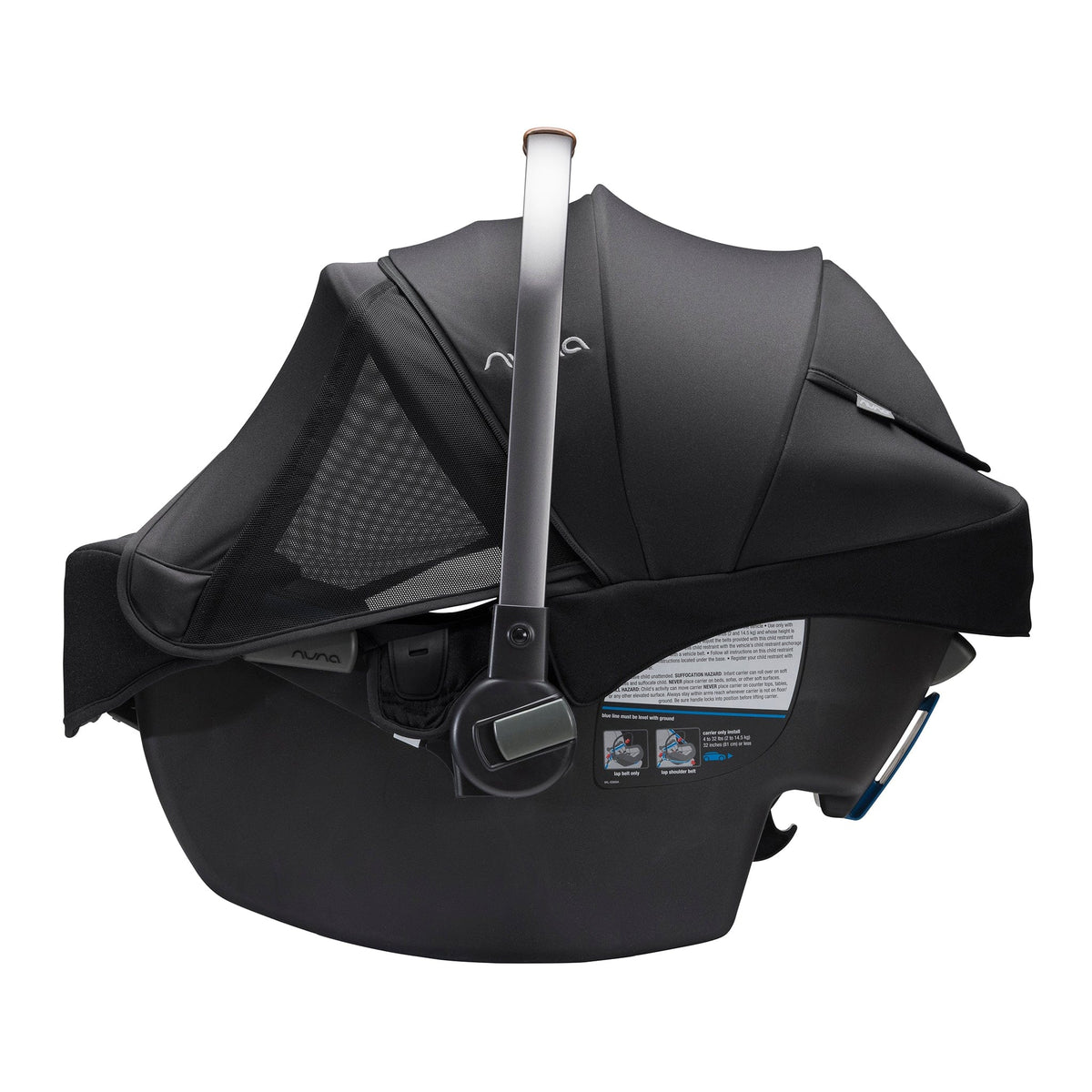 Nuna PIPA RX Infant Car Seat + RELX Base with Load Leg - Caviar / Cognac