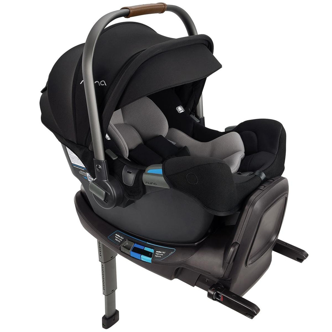Nuna PIPA RX Infant Car Seat + RELX Base with Load Leg - Caviar / Cognac