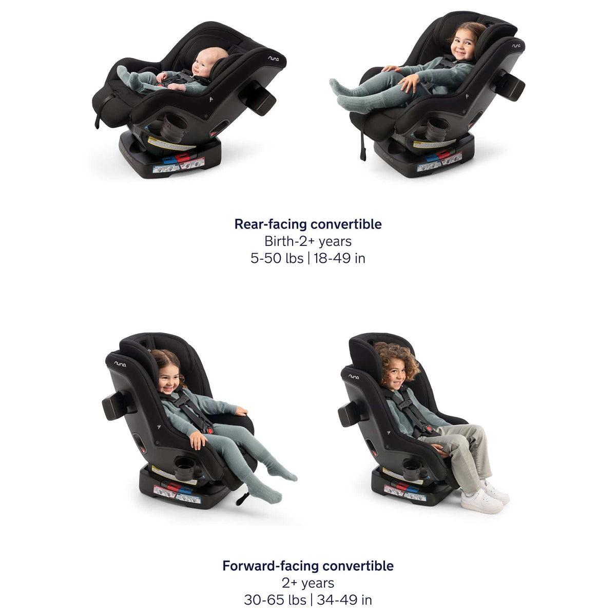 Nuna RAVA next Convertible Car Seat - Caviar