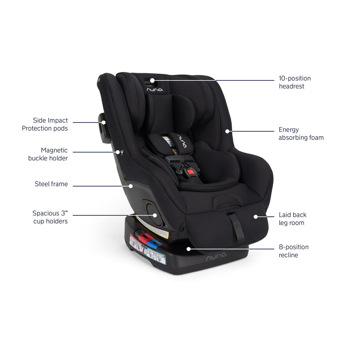 Nuna RAVA next Convertible Car Seat - Caviar