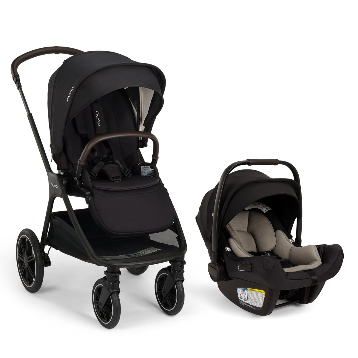 Nuna TRIV lx + PIPA aire Stroller & Car Seat Travel System Bundle - Caviar
