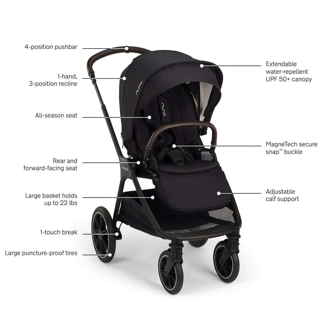 Nuna TRIV lx + PIPA urbn Baseless Infant Car Seat Stroller & Car Seat Travel System - Caviar