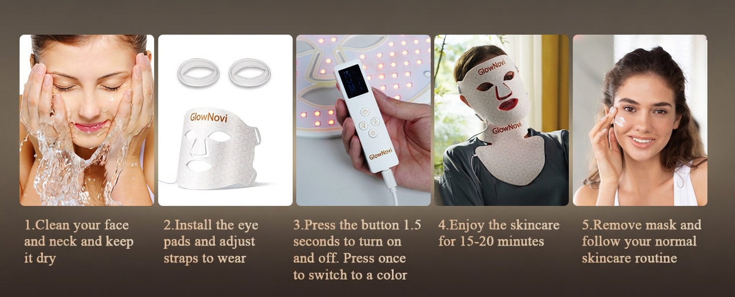 Red Light Therapy Mask Face + Neck LED Women