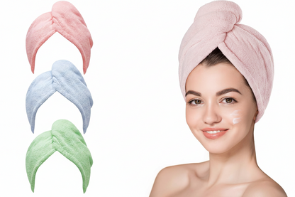 Microfiber Hair Towel Wrap for Women – 3 Pack