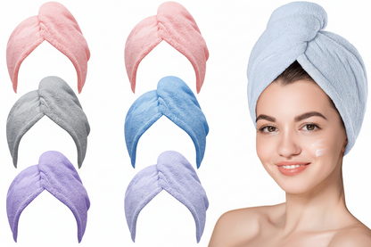 Microfiber Hair Towel Wrap for Women – 3 Pack