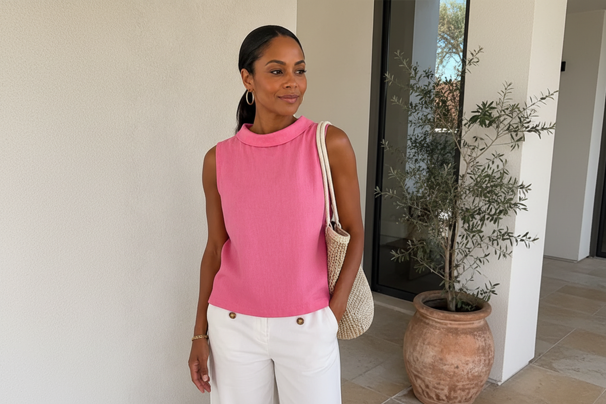Women's Sleeveless Roll Neck Casual Top