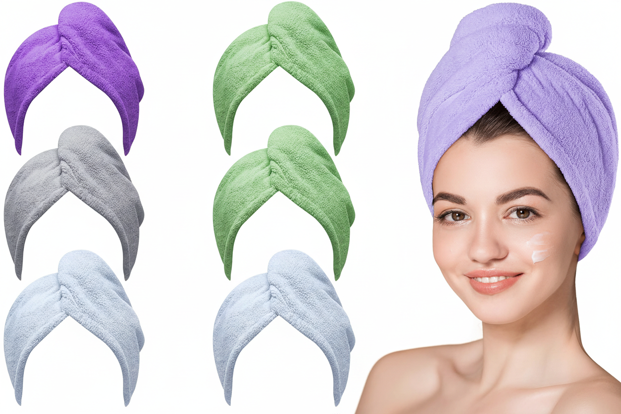 Microfiber Hair Towel Wrap for Women – 3 Pack