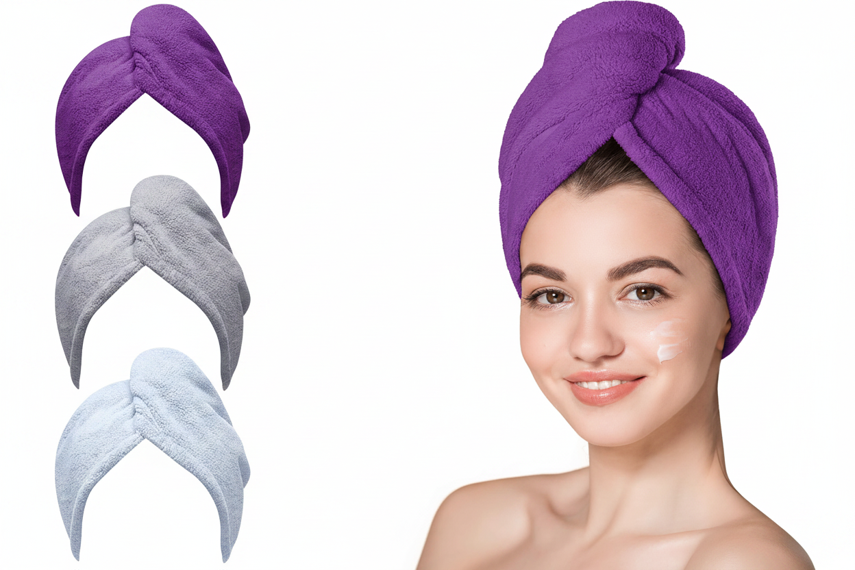 Microfiber Hair Towel Wrap for Women – 3 Pack