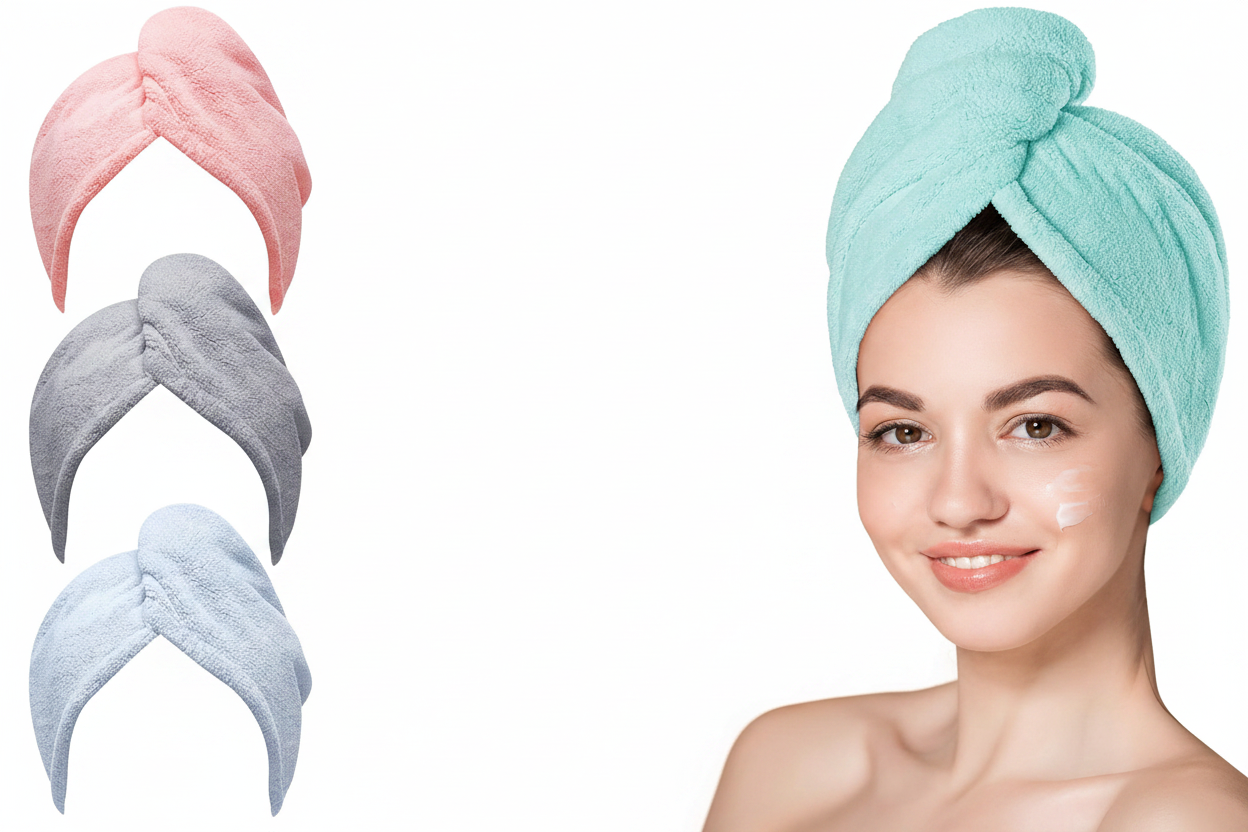 Microfiber Hair Towel Wrap for Women – 3 Pack