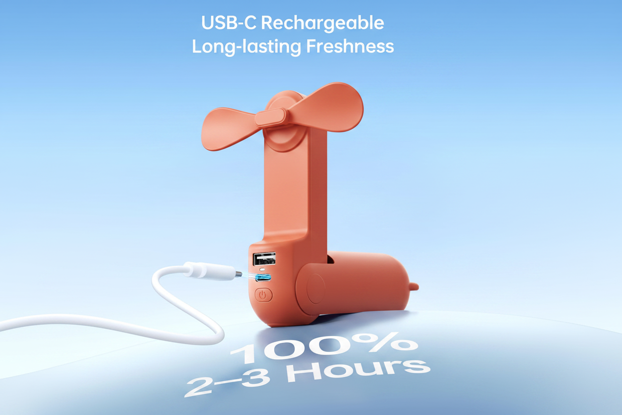 3-in-1 USB Rechargeable Handheld Mini Fan