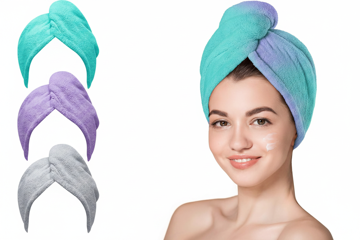 Microfiber Hair Towel Wrap for Women – 3 Pack