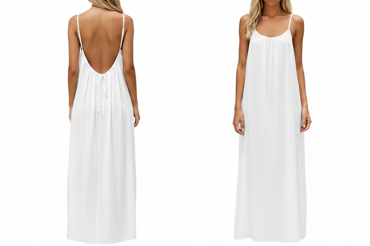 Women's Backless Sleeveless Cami Lounge Maxi Dress