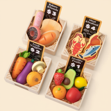 Tiny Land Wooden Play Food Set - 30+ Accessories with Play Money, Shelf Not Included